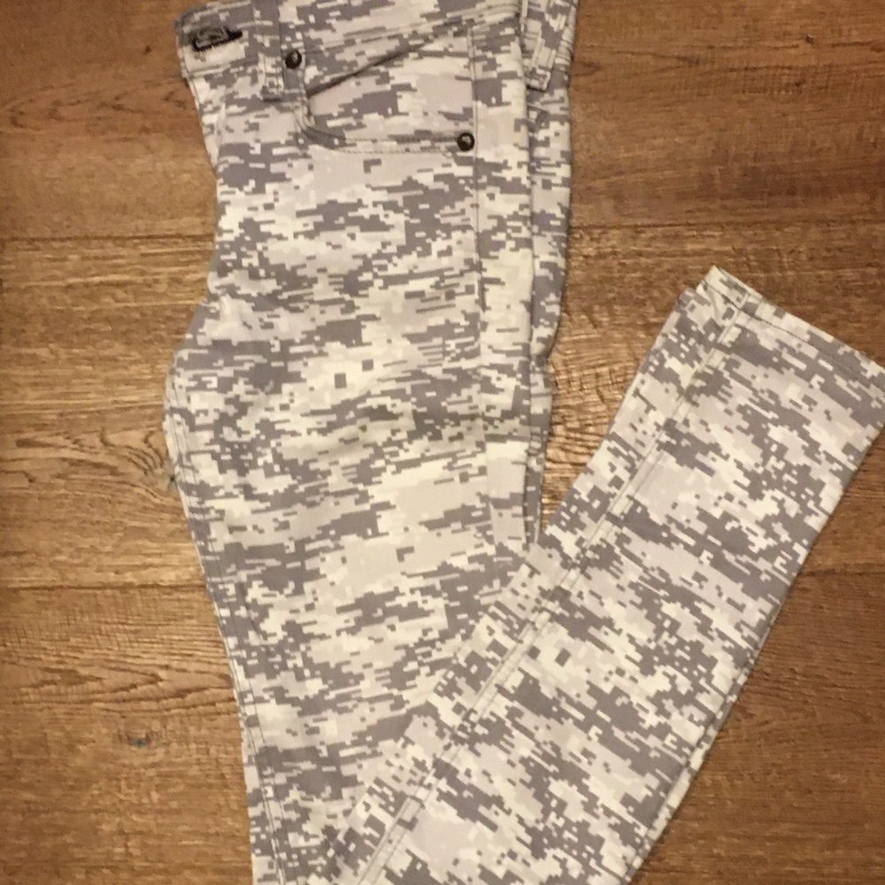 rag & bone skinny jean, grey camo, size 25